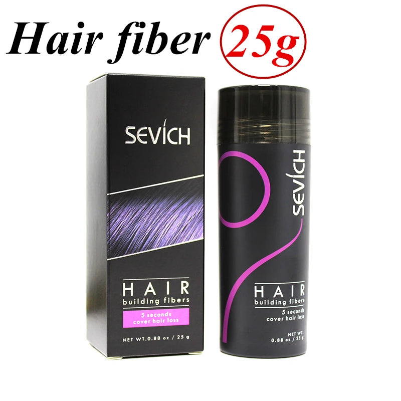 10pcs/lot 25g Sevich Hair Building Fibers Styling Color Powder Extension Keratin Thinning Hair Thicking Loss Spray Treatment