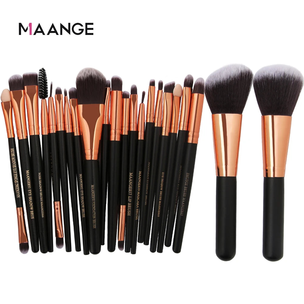 MAANGE 15/22Pcs Beauty Makeup Brushes Set Cosmetic Foundation Powder Blush Eye Shadow Lip Blend Make Up Brush Tool Kit Maquiagem