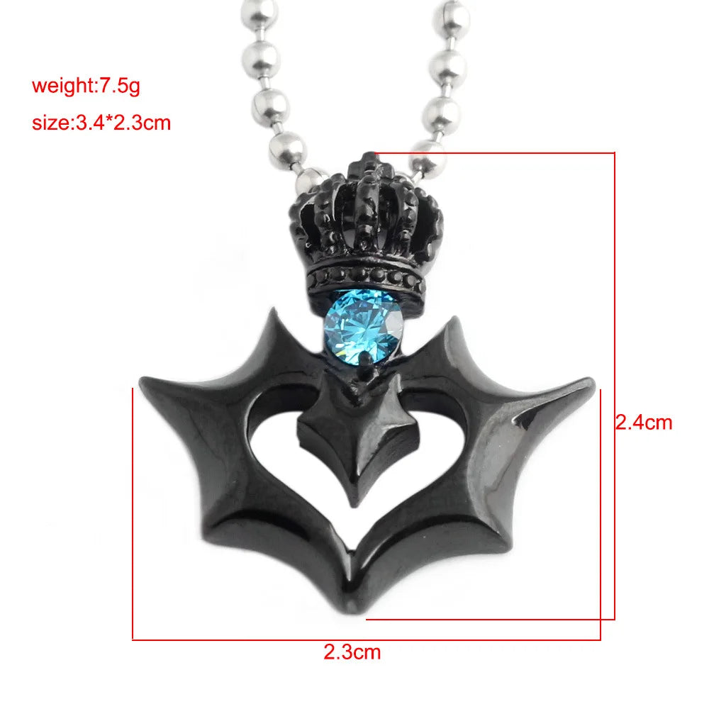 Beads Chain Crown Pendant Couple Necklace Lover's Jewlery Gifts For Women Men