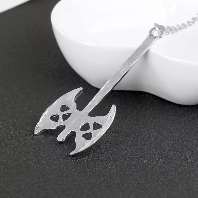 Dwarf Gimlis Axe Necklace Tolkien Gimli Double Blade Axe Silver Color Pendant Viking Jewelry For Women Men Jewlery Wholesale