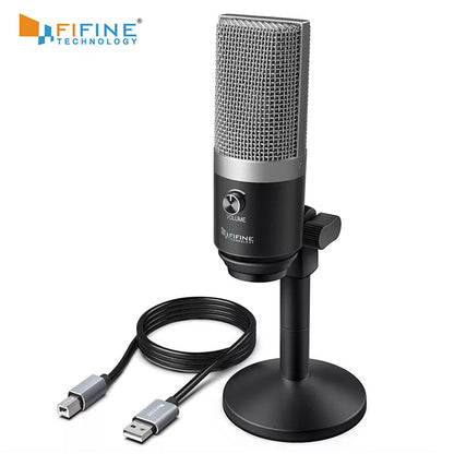 FIFINE USB Microphone for laptop and Computers for Recording Streaming Voice overs Podcasting for Audio&Video K670