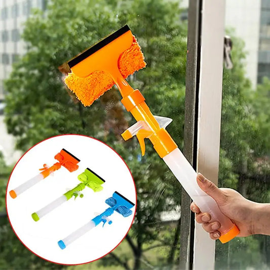 New Multifunction Home Tools Spray Water brush cleaner Glass cleaning brush Glass wiper window cleaner with Cloth Pad 3 Colors