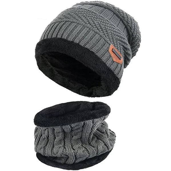 2023 New Winter Warm Beanie Hat Scarf Gloves Set Unisex Knitted Retro Beanie Hat Neck Glove Men Women Soft Touch Screen Gloves