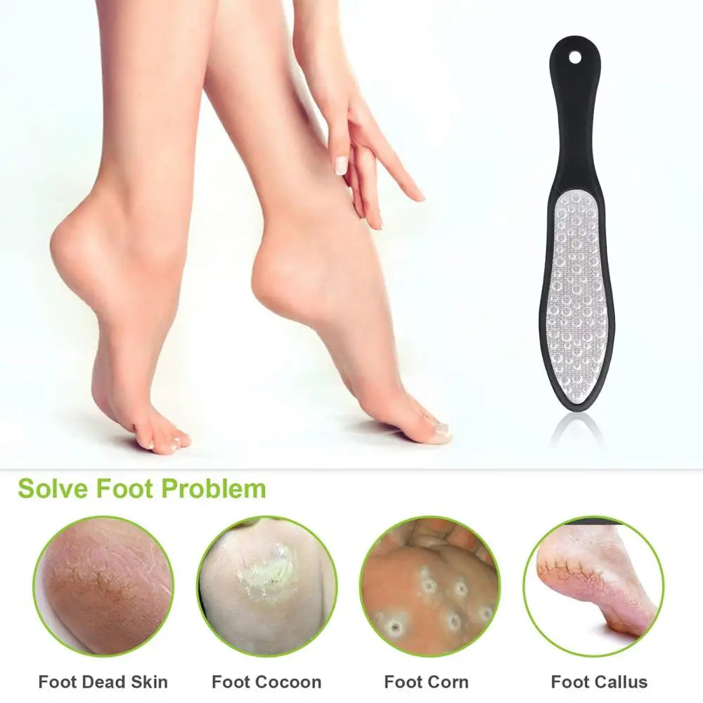 Stainless Steel Double Side Foot Files Hard Skin Pedicure Rasp Scrubber  Callus Remover Grinding Foot Skin Care