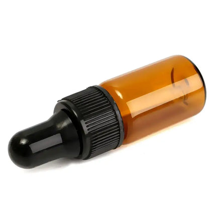 50pcs/lot 1ml 2ml 3ml 5ml Empty Dropper Bottle Portable Amber Glass bottle Esstenial Oil Bottle with Glass Eye Dropper