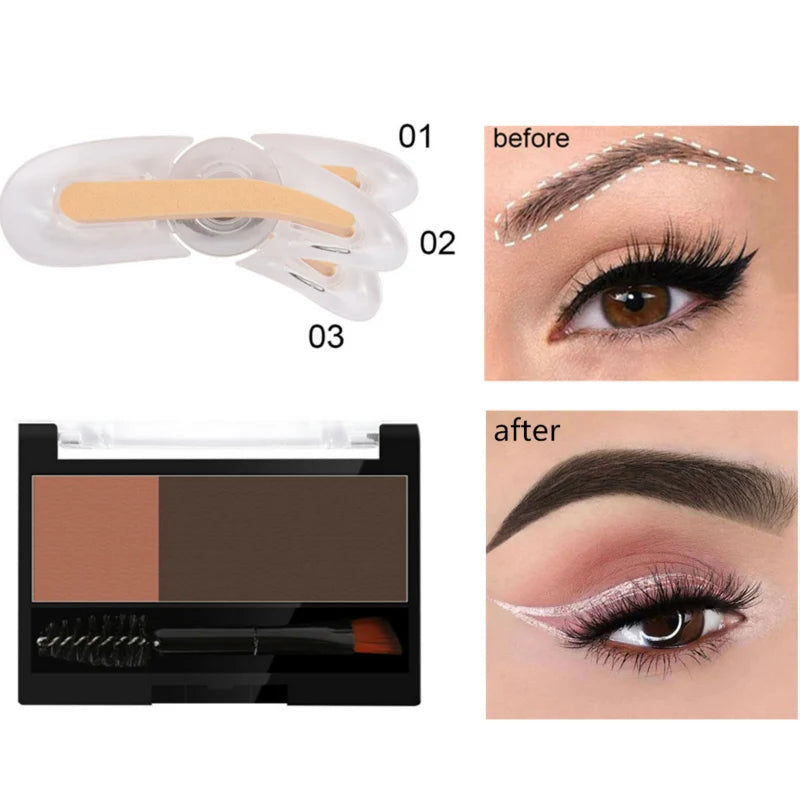 Adjustable Eyebrow Stamp Waterproof Long Lasting Eyebrow Cream Eye brow Enhancers Smooth Powder Palette Eye brow Pigment