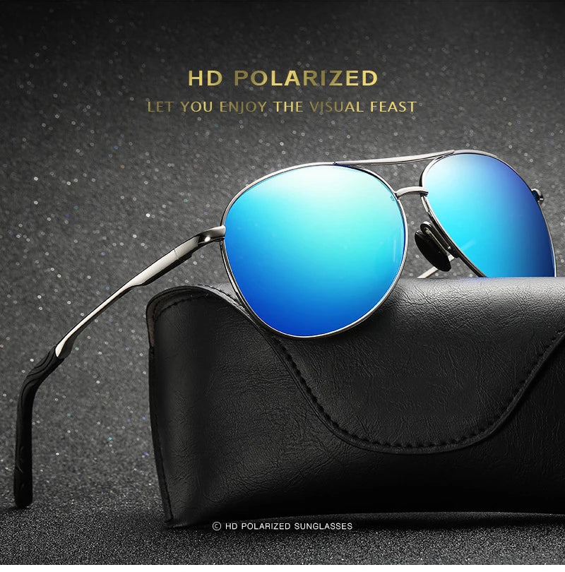 Fashion Men Sunglasses pilot Polarized Lens Brand Driving Designer outdoor Alloy frame male Sun Glasses Oculos De Sol UV400 8013