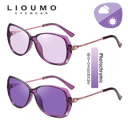 LIOUMO Fashion Women Sunglasses 2020 Photochromic Polarized Sun Glasses Lady Anti-Glare Safety Driving Goggle zonnebril heren