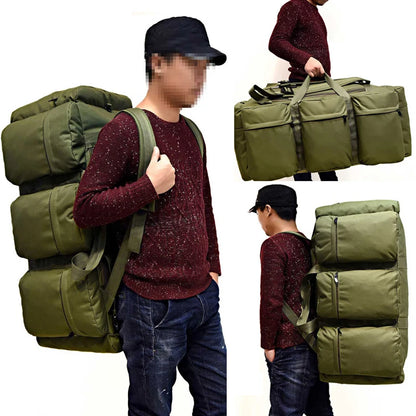 90L Large Capacity Men's Travel Bags Canvas Military Tactical Backpack Waterproof Hiking Climbing Camping Rucksack Bags XA216K