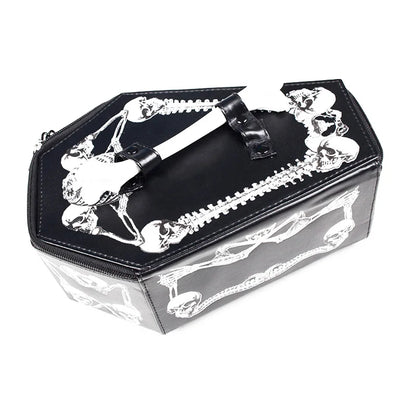 JIEROTYX Skulls Bats Design Womens Bags Handbags Crossbody Bags Girls Shoulder Messenger Bag Female Black Punk Gothic Drop Ship