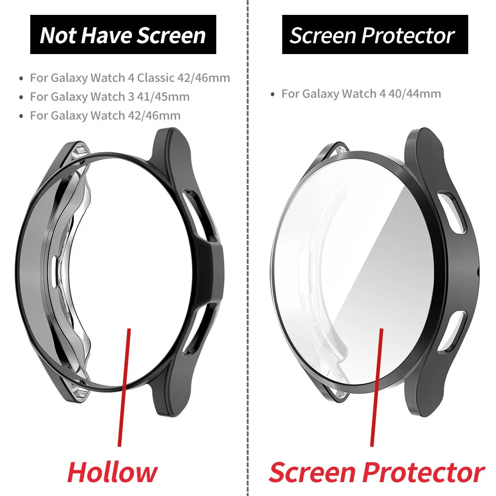 Protective Case for Samsung Galaxy Watch 4 3 Classic Cover 42mm 46mm 40mm 44mm 41mm 45mm Lightweight Bumper Soft TPU Shell