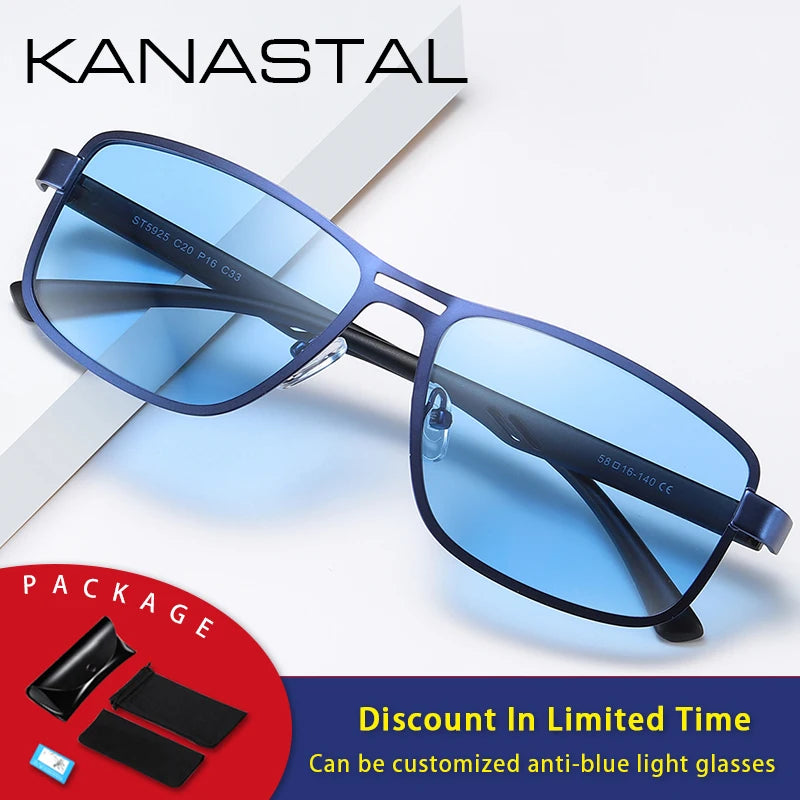 Polarized Square Mental Men Sunglasses Brand Designer Twin Beam Night ...