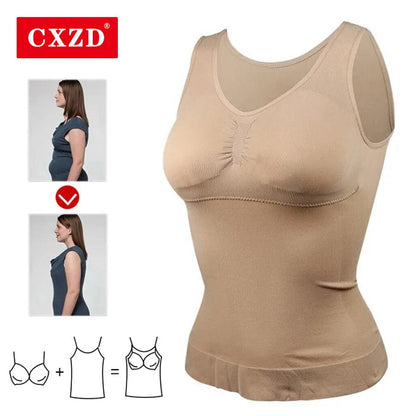 CXZD New Women Shapewear Padded Tummy Control Tank Top Slimming Camisole Removable Body Shaping Compression Vest Corset