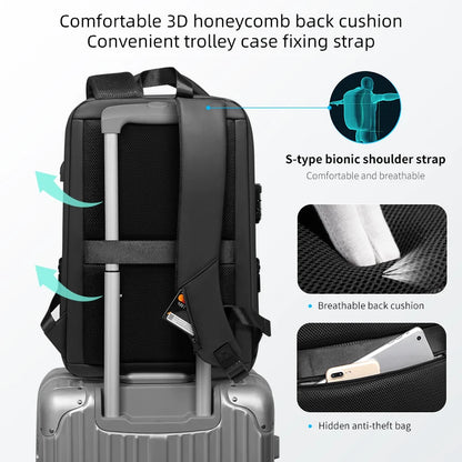 Fenruien Brand Laptop Backpack Anti-theft Waterproof School Backpacks USB Charging Men Business Travel Bag Backpack New Design