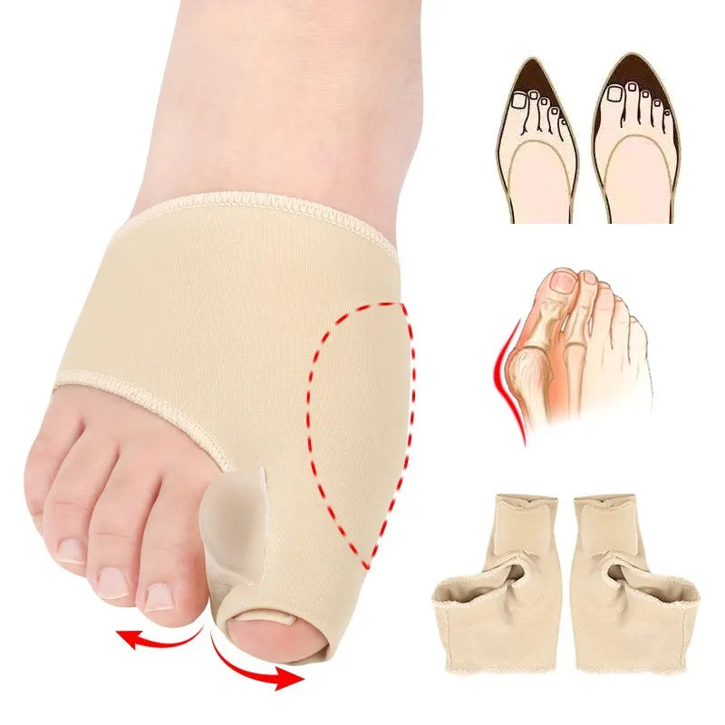 2Pcs=1Pair Toe Corrector Orthotics Foot Care Tools Bone Thumb Adjuster Hammer Protector Soft Pedicure Sock Bunion Straightener