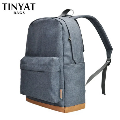 TINYAT Men's 15 inch laptop backpacks computer male school Backpacks Rucksacks leisure for teenage Travel Shoulder Mochila Grey