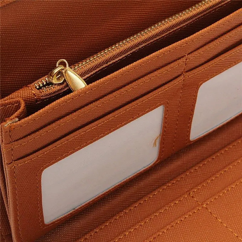 Hollow Out Pattern Retro Wallet Female Purse PU Leather handbag Practical Women Purses Vintage Long Wallets