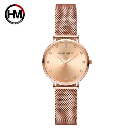 Women Watches Top Luxury Brand Rhinestone Stainless Steel Mesh Wristwatches Waterproof Relogio Feminino