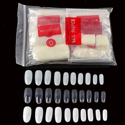 500pcs Oval Clear/Nature/White Fake Nails Salon Full Cover French Unhas Artificiais Acessorios Para Mulher Press On Nails Cheap