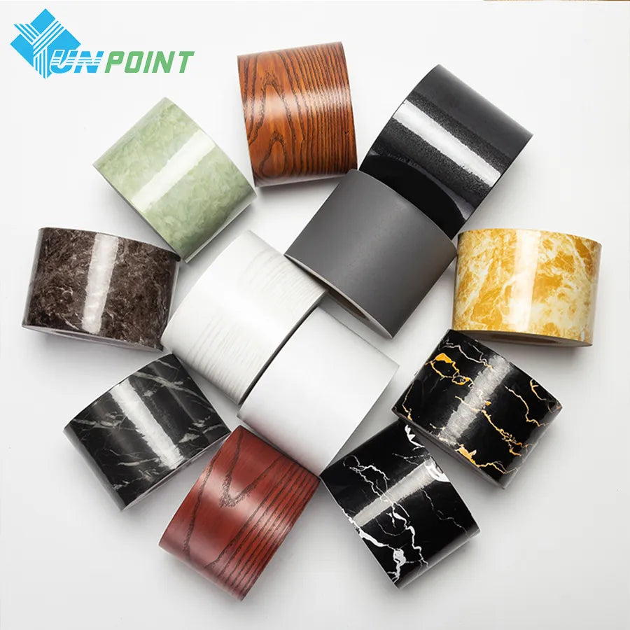 0.1x5M Marble Vinyl Waistline Sticker Solid Color Self Adhesive Wall Paper Border Bathroom PVC Waterproof Wood Pattern Wallpaper