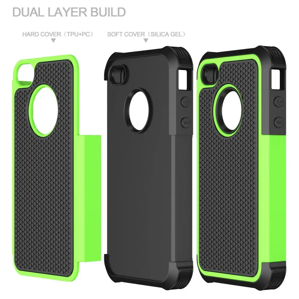 Phone Case for iPhone 4 4S Rugged Rubber Matte Hard Silicone Case Cover Shockproof Protective Phone Cases for iPhone 4 4S