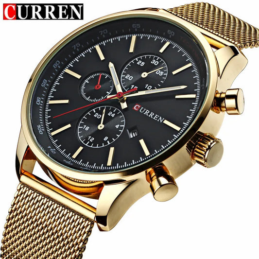 Fashion Watch men Luxury top brand steel men watch waterproof Wristwatch Men Clock quartz watch gold sports casual CURREN 8227