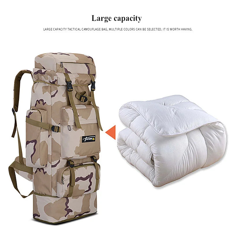 85L Large Capacity Backpack Nylon Waterproof Military Camouflage Molle Army Bag Men Backpack Rucksack for Hike Travel Backpacks