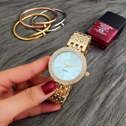 Fashion Luxury Silver Watch Women Watches Rhinestone Women's Watches Ladies Watch Stainless Steel Clock