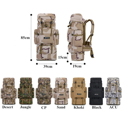 85L Large Capacity Backpack Nylon Waterproof Military Camouflage Molle Army Bag Men Backpack Rucksack for Hike Travel Backpacks