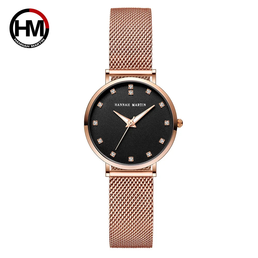 Women Watches Top Luxury Brand Rhinestone Stainless Steel Mesh Wristwatches Waterproof Relogio Feminino