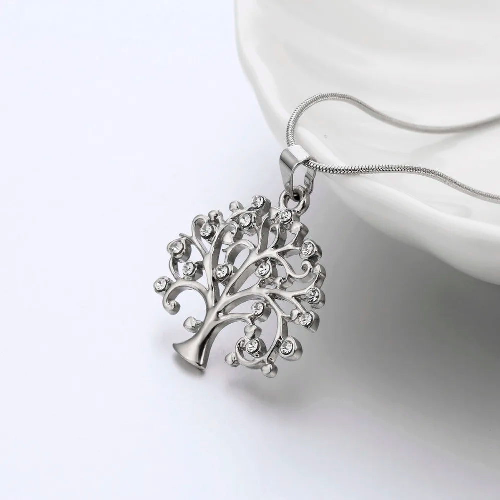 Tree Of Life Necklace for Women Gold Silver Color Short Choker Small Crystal Female Pendant Necklace Jewelry 2021 Party Gift