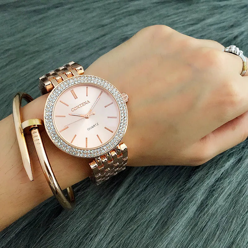 Fashion Luxury Silver Watch Women Watches Rhinestone Women's Watches Ladies Watch Stainless Steel Clock