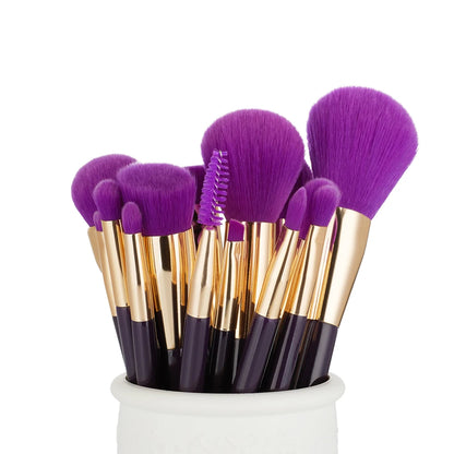 Jessup Brushes 15pcs Purple/Darkviolet Makeup Brushes Set Powder Foundation Eyeshadow Eyeliner Lip Contour Concealer Smudge