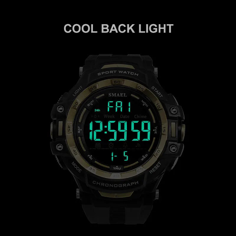 Men Watches Digital LED Light SMAEL Watch Shock Montre Mens Military Watches Top Brand Luxury 1350 Digital Wristwatches Sports