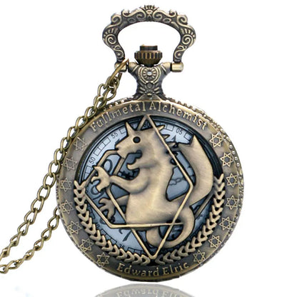 Vintage Fullmetal Alchemist Quartz Pocket Watch Necklace Fashion Men Women Watches Clock Anime Boys Girls Children Gifts Watch