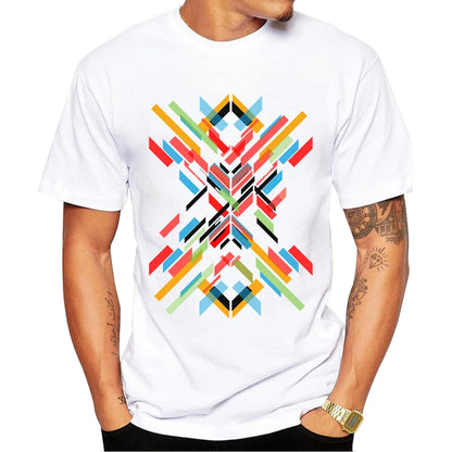 2023 Fashion Retro Wood/ Record Printed Men T shirt Short Sleeve Casual t-shirt Hipster Fractal Pattern tees Cool Tops