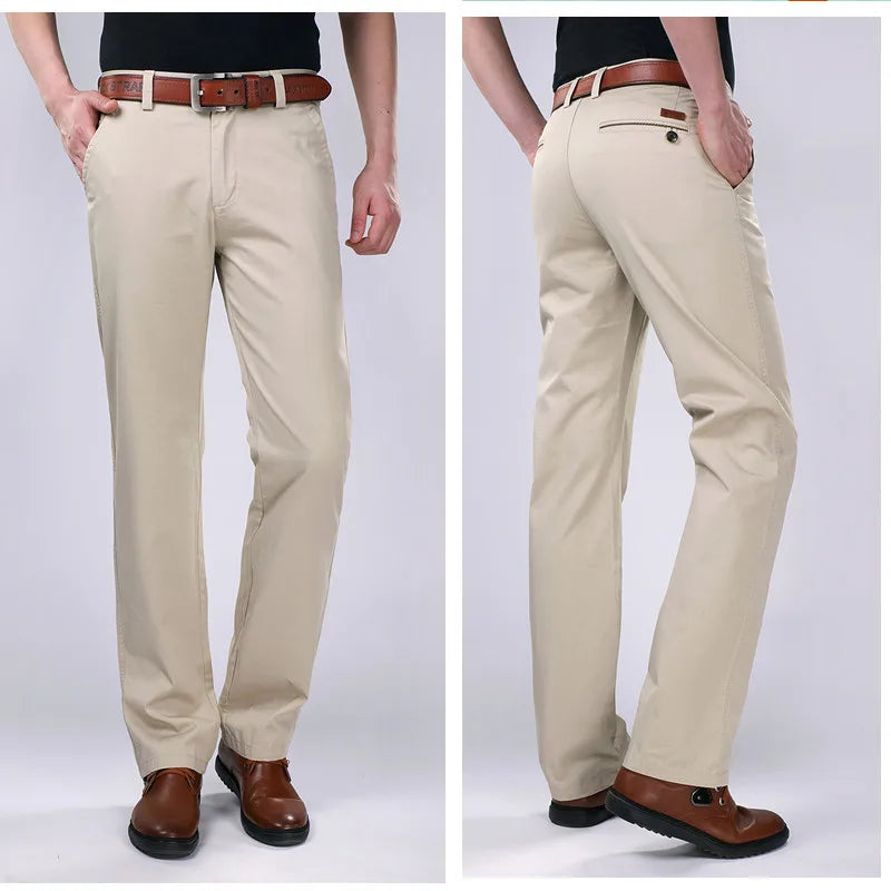 ICPANS Summer Style Thin Casual Pants Mens Straight Black Khaki Pants Trousers For Men Big Size 29-36 38 40 42