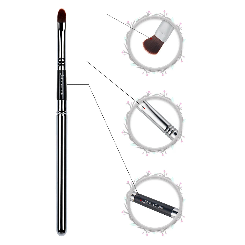 Jessup Lip Brush Makeup Soft Fiber Lip Pen Metal with Cap Protect 316 Cosmetics Makeup brushes makeup product Female makeup