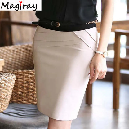 Short Saias Femininas Formal Casual Office Ladies Skirts High Waist Above Knee Women's Pencil Skirt Faldas Black Grey Beige