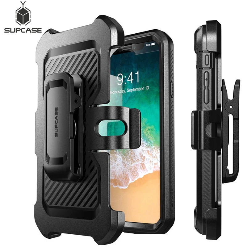 SUPCASE For iPhone X XS Case UB Pro Series Full-Body Rugged Holster Clip Cover with Built-in Screen Protector