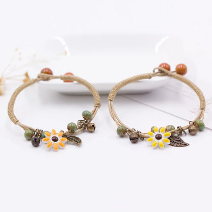 Women's Flower leaf Ceramic hand made DIY Bracelets Artware Retro bracelet for woman girl gift Jewelery wholesale #1241