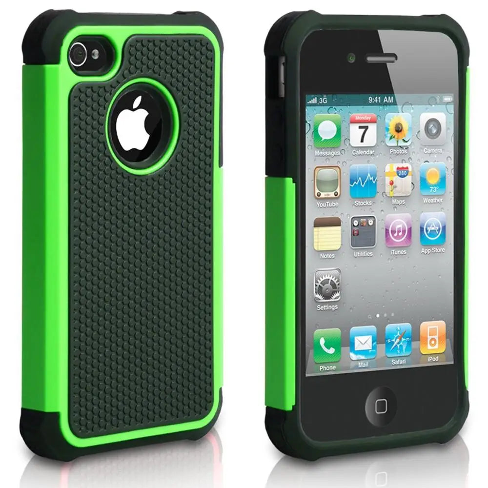 Phone Case for iPhone 4 4S Rugged Rubber Matte Hard Silicone Case Cover Shockproof Protective Phone Cases for iPhone 4 4S