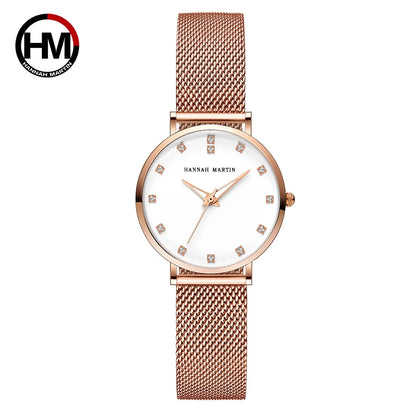 Women Watches Top Luxury Brand Rhinestone Stainless Steel Mesh Wristwatches Waterproof Relogio Feminino