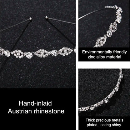 Miallo Bridal Wedding Crystal Hair Headband Rhinestone Crown Pageant Silver Color Sterling Women Girls Party Tiara Rim for Hair