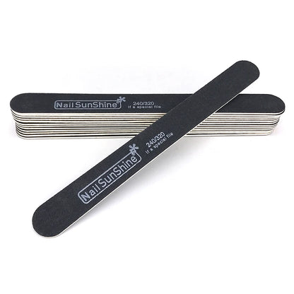 10Pcs Nail File Wooden Nail Art Sanding Buffer 80/100/120/150/180/240/320 Sandpaper UV Gel Polisher Manicure Pedicure Nails Tool