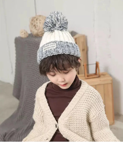 Autumn winter baby hat scarf glove set Children's warm wool hat neck wrap Boys and girls lovely knitting wool hats and scarves