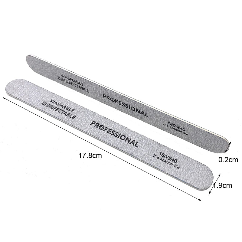 100Pcs Professional Nail Files 100/180/240 Grinding Polishing Manicure Pedicure Double-sided  Nail Buffers Tool Lixas Para Unhas