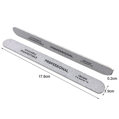 100Pcs Professional Nail Files 100/180/240 Grinding Polishing Manicure Pedicure Double-sided  Nail Buffers Tool Lixas Para Unhas