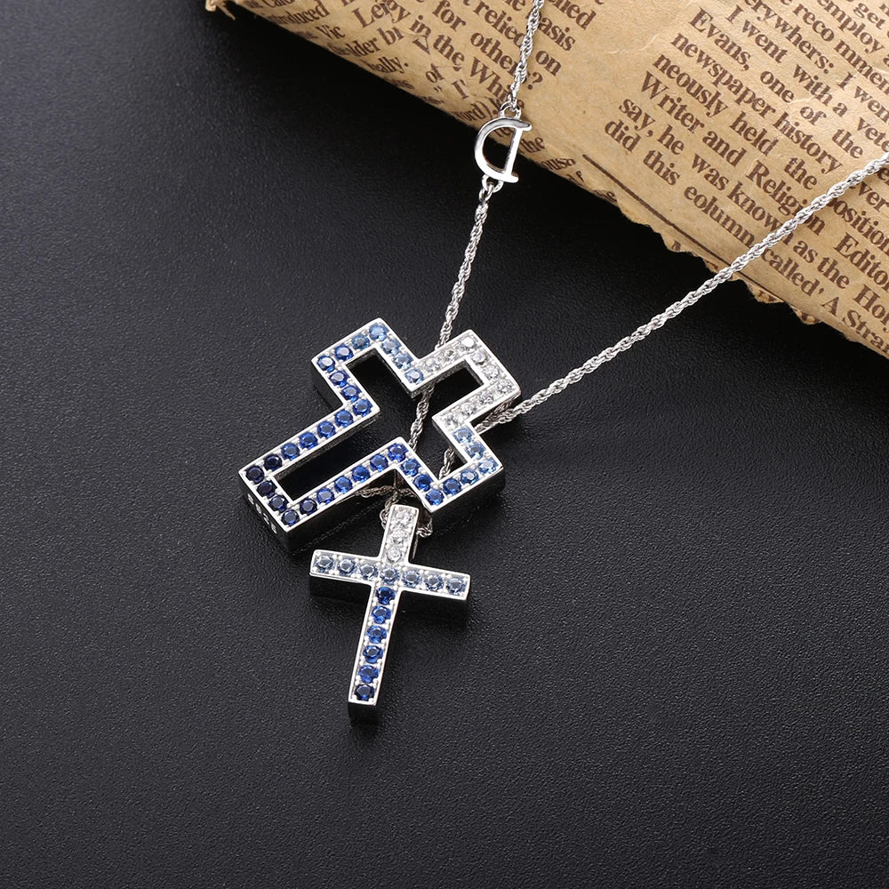 Slovecabin 925 Sterling Silver Cross Letter D Move Chain Necklaces For Women & Men Belle Epoque Silver Fine Jewlery Making