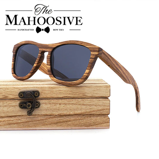 Zebra Wooden Retro Men Sunglasses Women Polarized wood Sun glasses Bamboo Handmade Wooden Glasses Oculos de sol